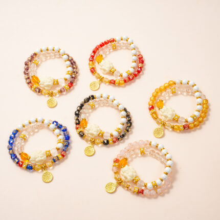 Tangxin Agate & Liuli Bracelet – Great Perfection Series, Handcrafted with Temple Incense Ash and Tara Blessings