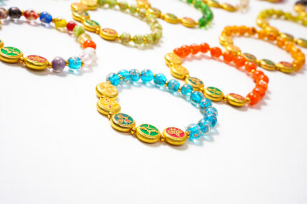 Five Wealth Gods Luminous Ash Glass Bracelet – Premium Fortune & Blessing Beads