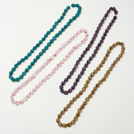 50PCS Handmade Millefiori Irregular Liuli Beads – Artistic Glass Beads for Elegant DIY Jewelry Making